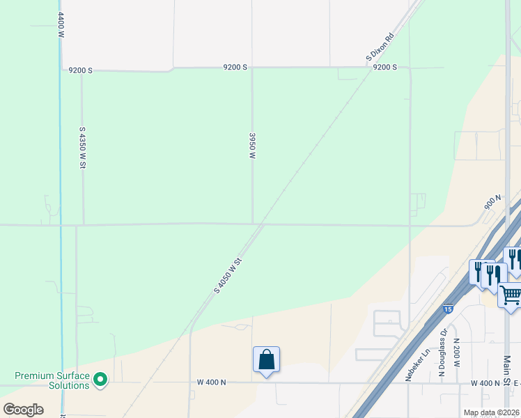 map of restaurants, bars, coffee shops, grocery stores, and more near 3880S West 9600 South in Payson