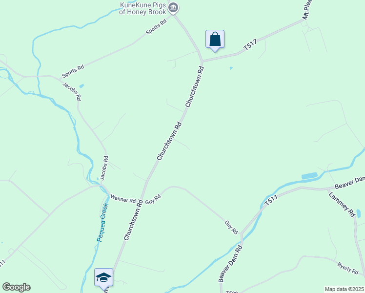 map of restaurants, bars, coffee shops, grocery stores, and more near 345 Churchtown Road in Narvon