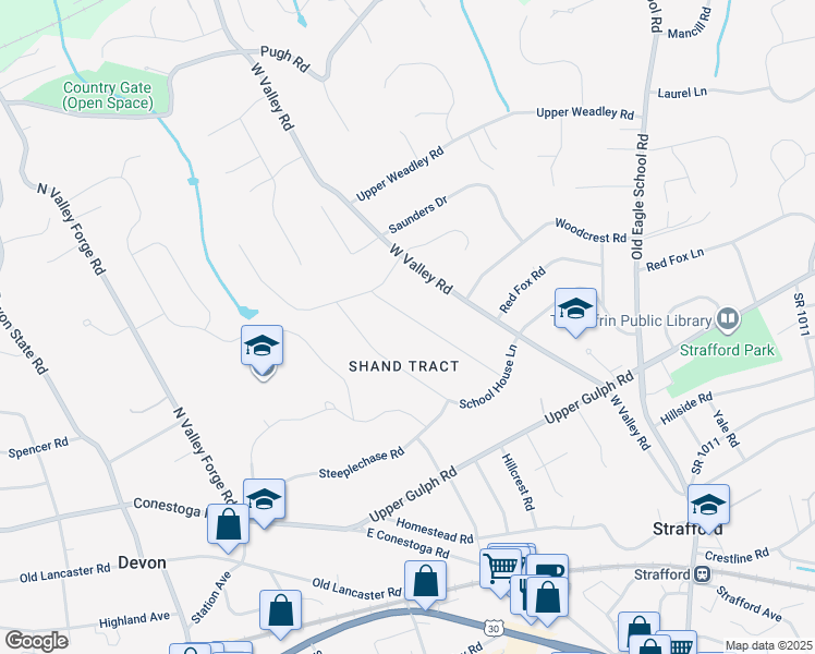 map of restaurants, bars, coffee shops, grocery stores, and more near 468 Glenwyth Road in Wayne