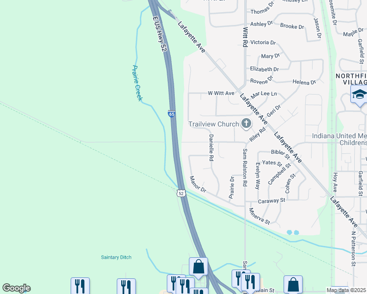 map of restaurants, bars, coffee shops, grocery stores, and more near 1811 Riley Road in Lebanon