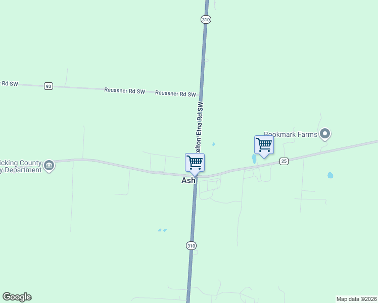map of restaurants, bars, coffee shops, grocery stores, and more near 2220 Hazelton-Etna Road Southwest in Pataskala