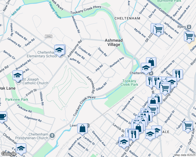 map of restaurants, bars, coffee shops, grocery stores, and more near 914 Rowland Avenue in Montgomery County