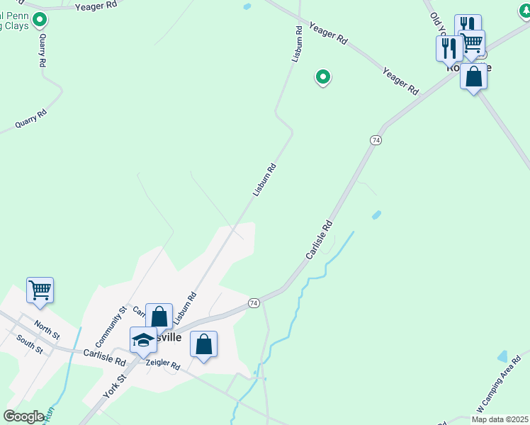 map of restaurants, bars, coffee shops, grocery stores, and more near 1570 Lisburn Road in Wellsville