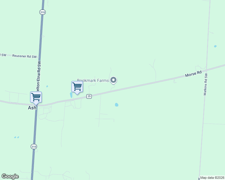 map of restaurants, bars, coffee shops, grocery stores, and more near 8824 County Highway 25 in Pataskala