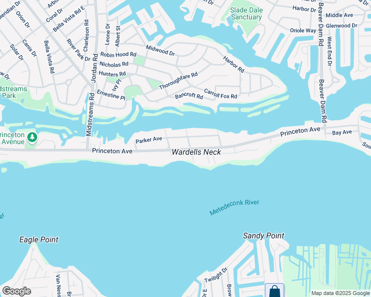 map of restaurants, bars, coffee shops, grocery stores, and more near 580 Princeton Avenue in Brick Township
