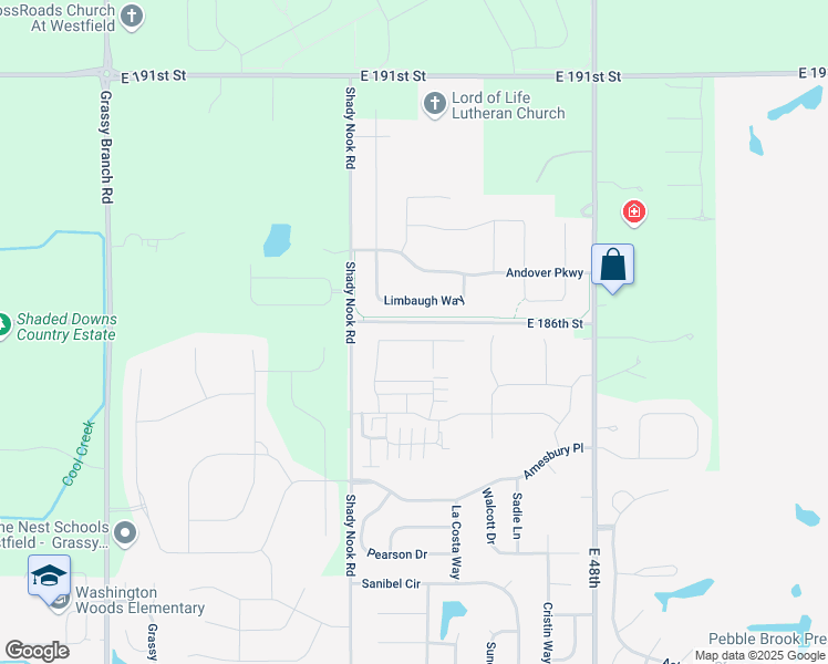 map of restaurants, bars, coffee shops, grocery stores, and more near 4201 East 186th Street in Noblesville