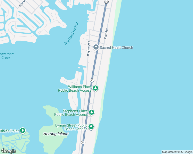 map of restaurants, bars, coffee shops, grocery stores, and more near 906 East Avenue in Mantoloking