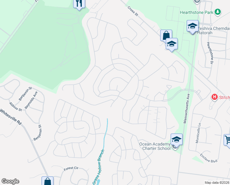 map of restaurants, bars, coffee shops, grocery stores, and more near 4 Pine Valley Road in Lakewood