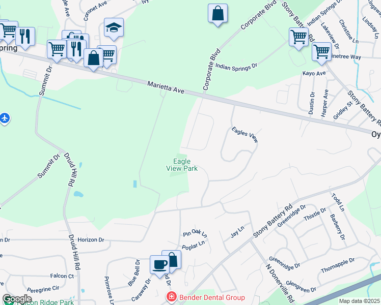 map of restaurants, bars, coffee shops, grocery stores, and more near 705 Oxford Rd in Lancaster