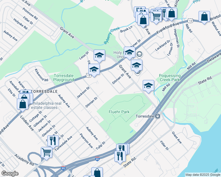 map of restaurants, bars, coffee shops, grocery stores, and more near 4600 Fitler Street in Philadelphia