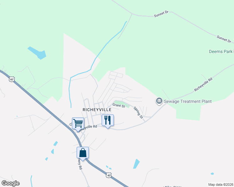map of restaurants, bars, coffee shops, grocery stores, and more near 404 Ash Street in Centerville