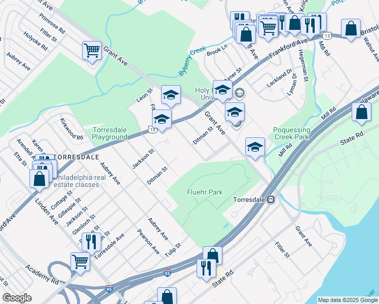 map of restaurants, bars, coffee shops, grocery stores, and more near 4600 Fitler Street in Philadelphia
