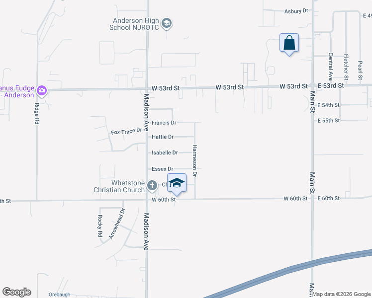 map of restaurants, bars, coffee shops, grocery stores, and more near 716 Isabelle Dr in Anderson