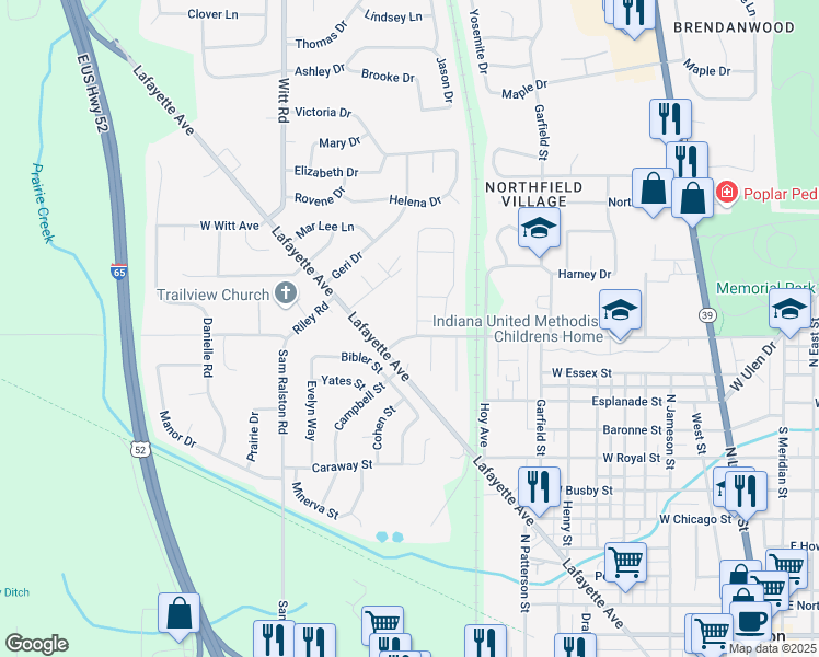 map of restaurants, bars, coffee shops, grocery stores, and more near 1202 Citation Circle West in Lebanon