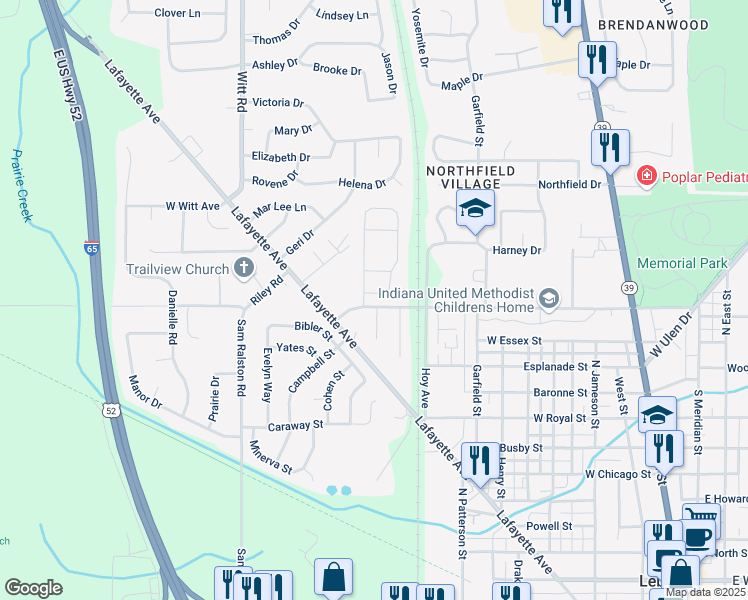 map of restaurants, bars, coffee shops, grocery stores, and more near 1202 Citation Circle West in Lebanon