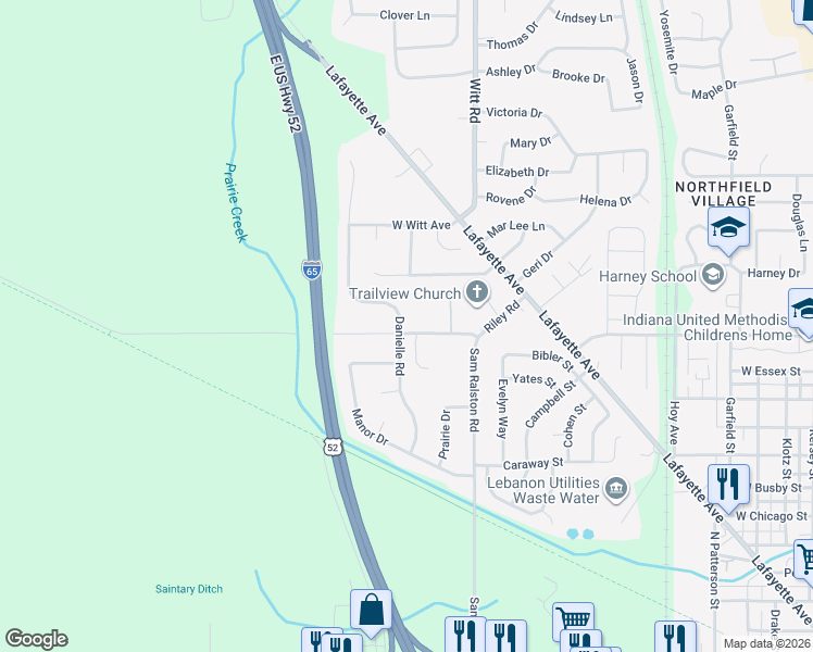 map of restaurants, bars, coffee shops, grocery stores, and more near 1629 Dead End Road in Lebanon