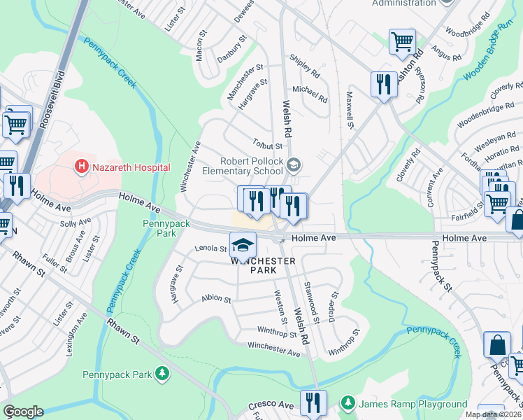 map of restaurants, bars, coffee shops, grocery stores, and more near 0 Pennsylvania 3 in Philadelphia