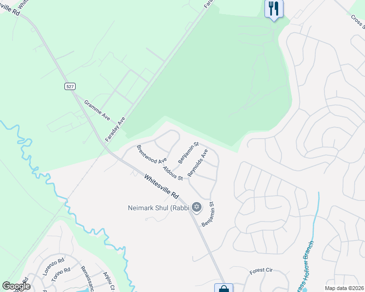 map of restaurants, bars, coffee shops, grocery stores, and more near 214 Benjamin Street in Toms River
