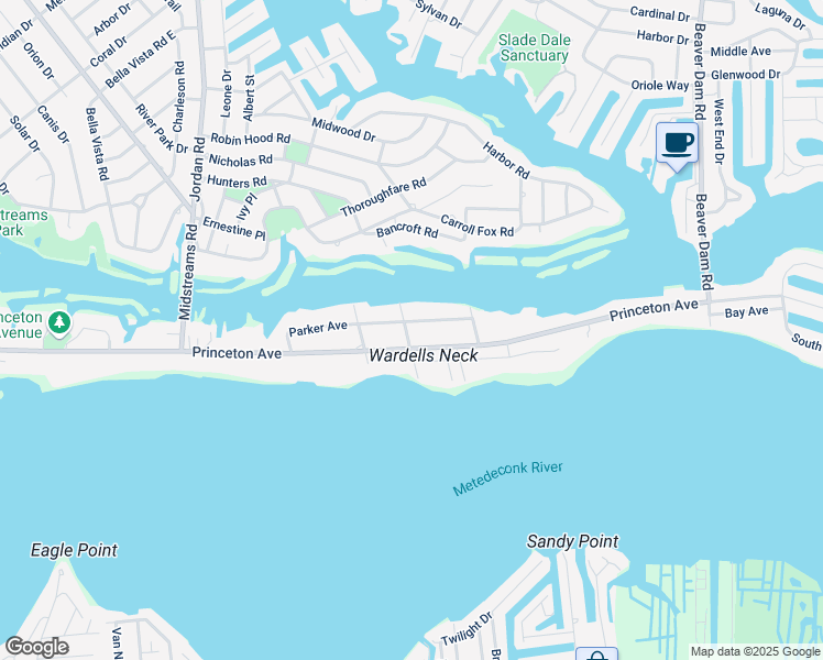 map of restaurants, bars, coffee shops, grocery stores, and more near 13 2nd Street in Brick Township