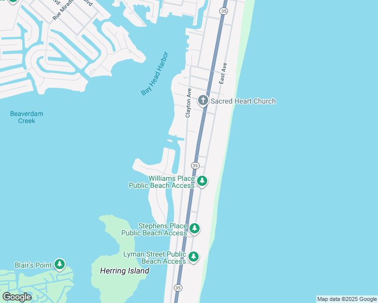 map of restaurants, bars, coffee shops, grocery stores, and more near 907 Barnegat Lane in Mantoloking