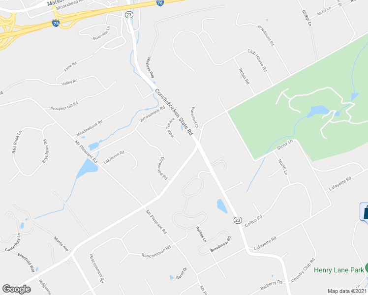 map of restaurants, bars, coffee shops, grocery stores, and more near 1210 Page Terrace in Villanova