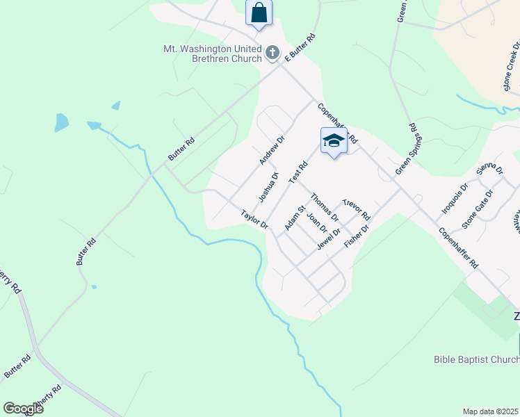 map of restaurants, bars, coffee shops, grocery stores, and more near 95 Joshua Drive in York