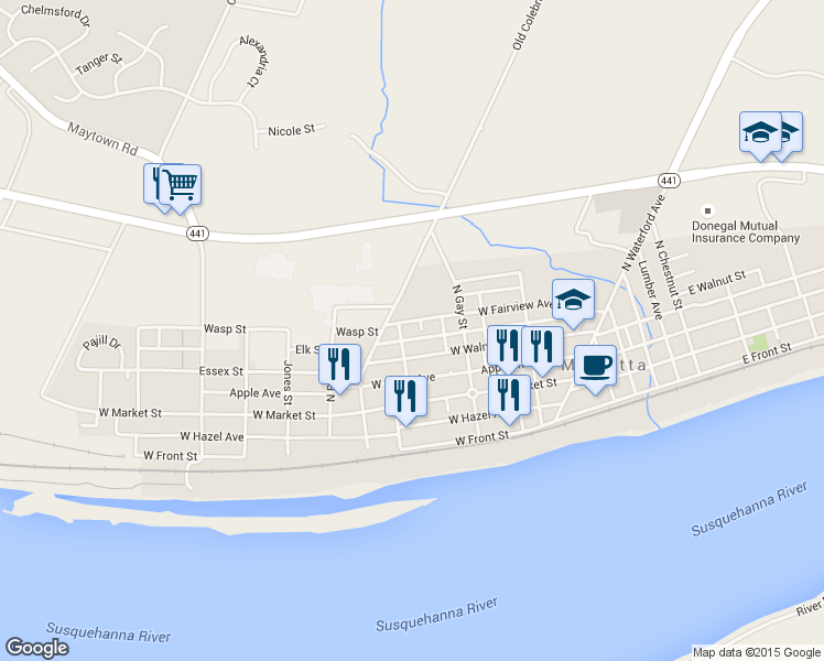 map of restaurants, bars, coffee shops, grocery stores, and more near 214 West Fairview Avenue in Marietta