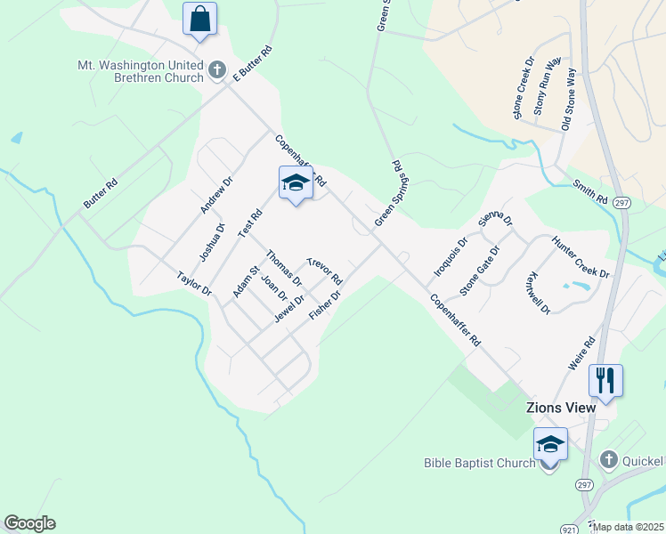 map of restaurants, bars, coffee shops, grocery stores, and more near 35 Trevor Road in York