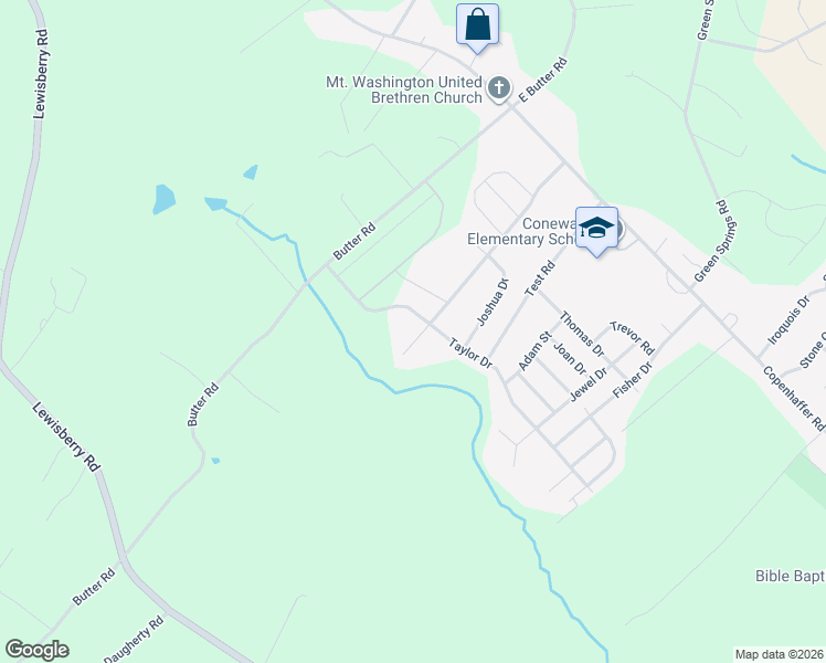 map of restaurants, bars, coffee shops, grocery stores, and more near 335 Andrew Drive in York