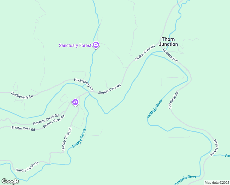 map of restaurants, bars, coffee shops, grocery stores, and more near 452 Shelter Cove Road in Whitethorn
