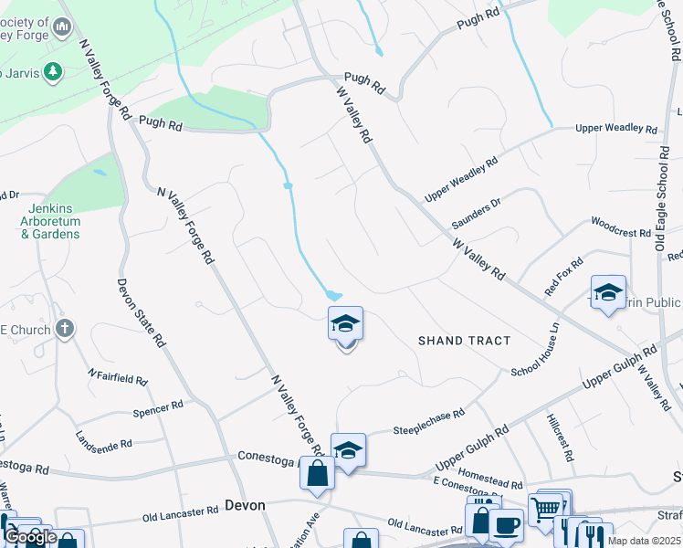 map of restaurants, bars, coffee shops, grocery stores, and more near 138 Colket Lane in Devon