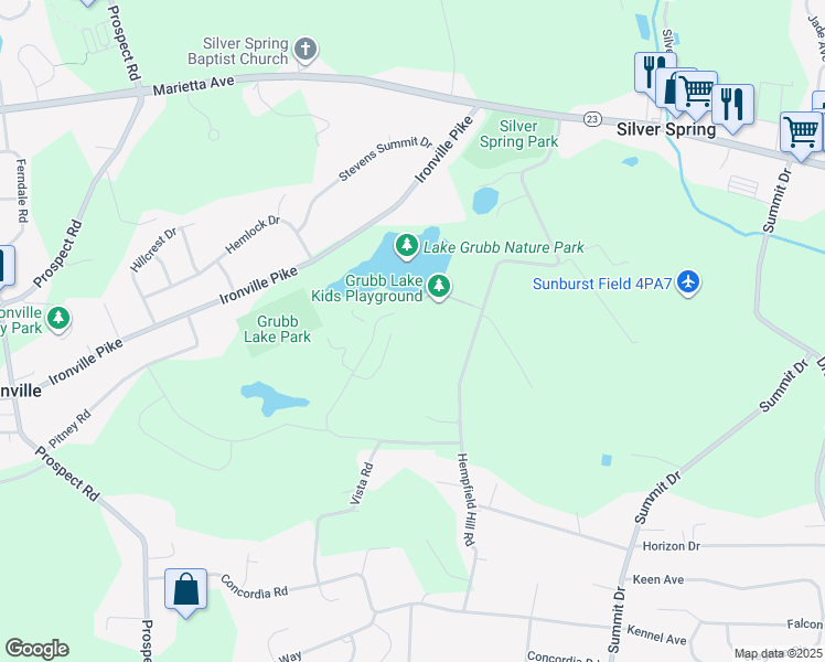map of restaurants, bars, coffee shops, grocery stores, and more near 698 Sycamore Dr in Columbia