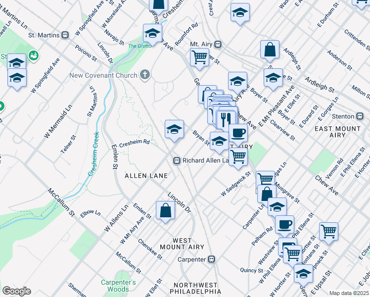 map of restaurants, bars, coffee shops, grocery stores, and more near 127 Nippon Street in Philadelphia
