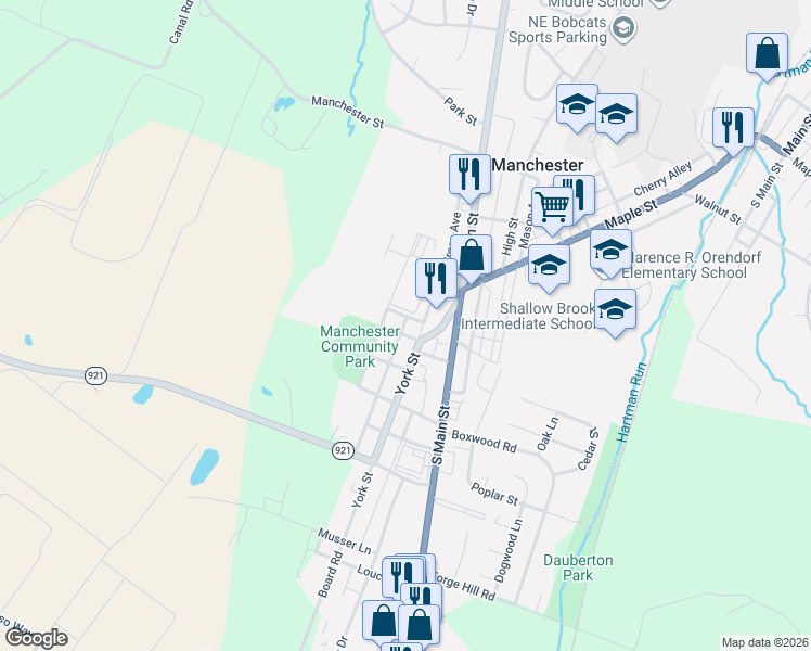 map of restaurants, bars, coffee shops, grocery stores, and more near 75 North Liverpool Street in Manchester