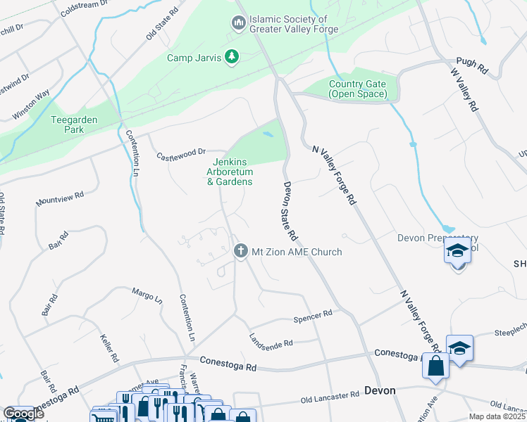 map of restaurants, bars, coffee shops, grocery stores, and more near 6 Avignon in Devon