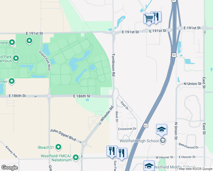 map of restaurants, bars, coffee shops, grocery stores, and more near 200 East 186th Street in Westfield