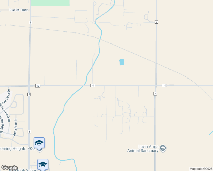 map of restaurants, bars, coffee shops, grocery stores, and more near Co Road 10 in Erie