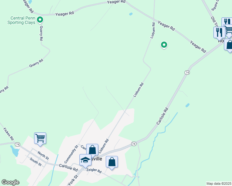 map of restaurants, bars, coffee shops, grocery stores, and more near 1583 Lisburn Road in Wellsville