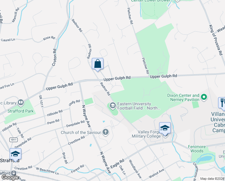 map of restaurants, bars, coffee shops, grocery stores, and more near 1 Highfield Lane in Wayne
