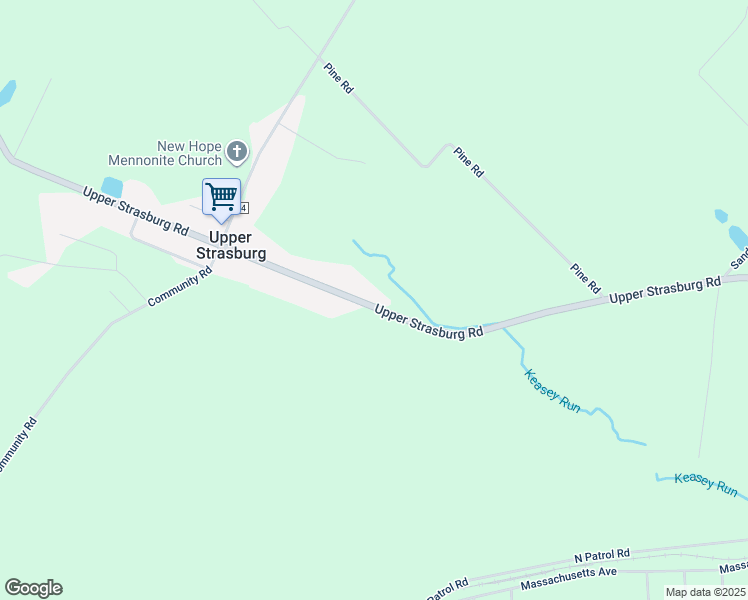 map of restaurants, bars, coffee shops, grocery stores, and more near 9289 Upper Strasburg Road in Pleasant Hall
