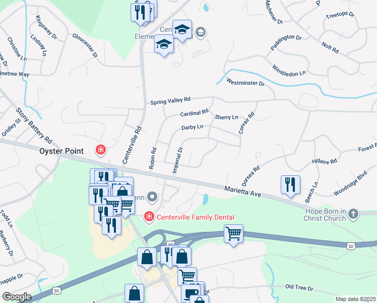 map of restaurants, bars, coffee shops, grocery stores, and more near 718 Kenton Road in Lancaster