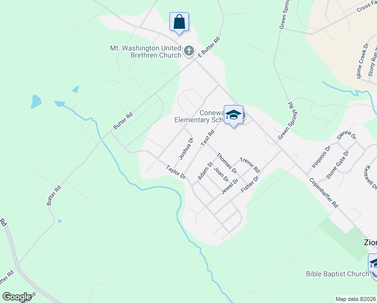 map of restaurants, bars, coffee shops, grocery stores, and more near 45 Joshua Drive in York