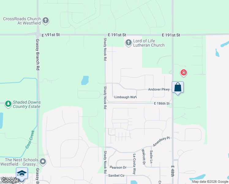 map of restaurants, bars, coffee shops, grocery stores, and more near 18659 Goldwater Road in Westfield