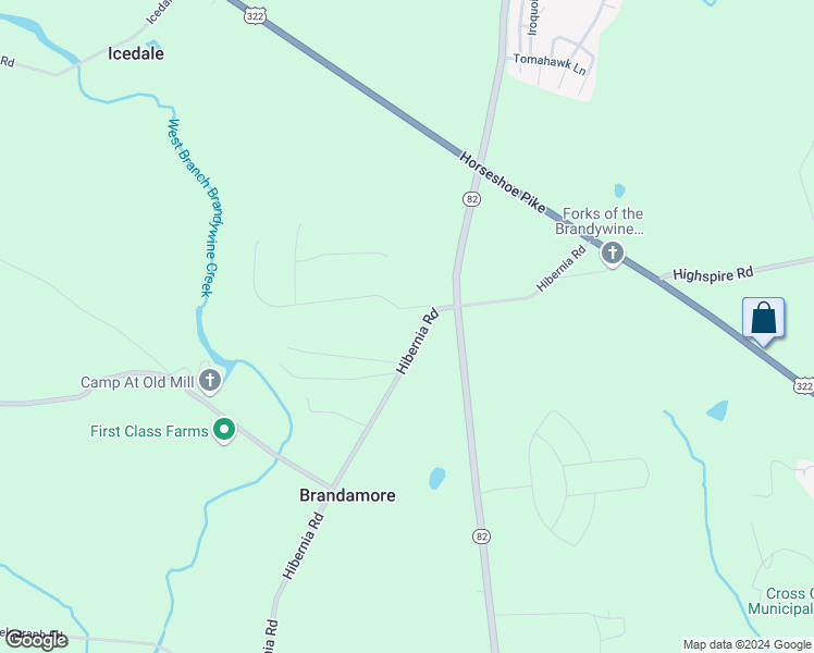 map of restaurants, bars, coffee shops, grocery stores, and more near 643 Hibernia Road in Glenmoore