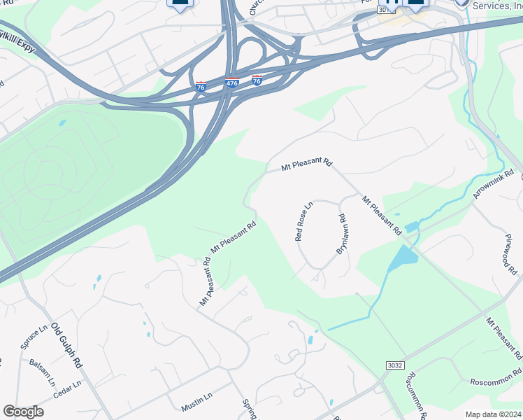 map of restaurants, bars, coffee shops, grocery stores, and more near 1636 Mount Pleasant Road in Villanova