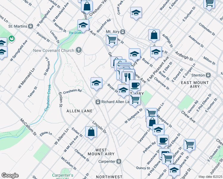 map of restaurants, bars, coffee shops, grocery stores, and more near 100 Nippon Street in Philadelphia