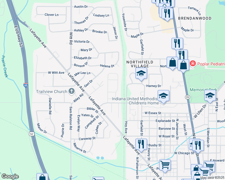 map of restaurants, bars, coffee shops, grocery stores, and more near 1316 Citation Circle East in Lebanon