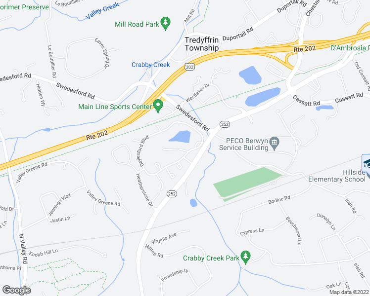 map of restaurants, bars, coffee shops, grocery stores, and more near 217 Shoreline Drive in Berwyn