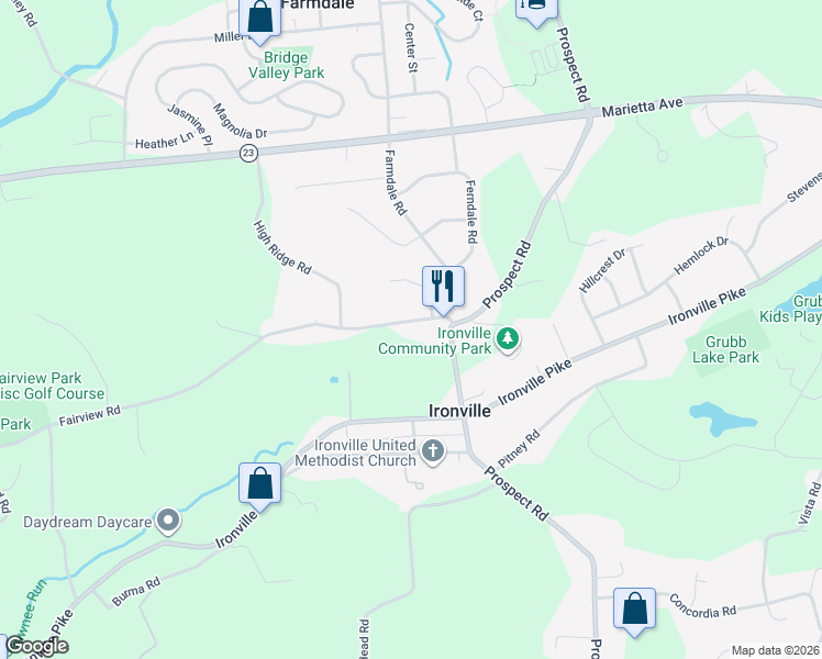 map of restaurants, bars, coffee shops, grocery stores, and more near 4240 Fairview Road in Columbia