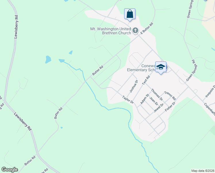 map of restaurants, bars, coffee shops, grocery stores, and more near 345 Taylor Drive in York